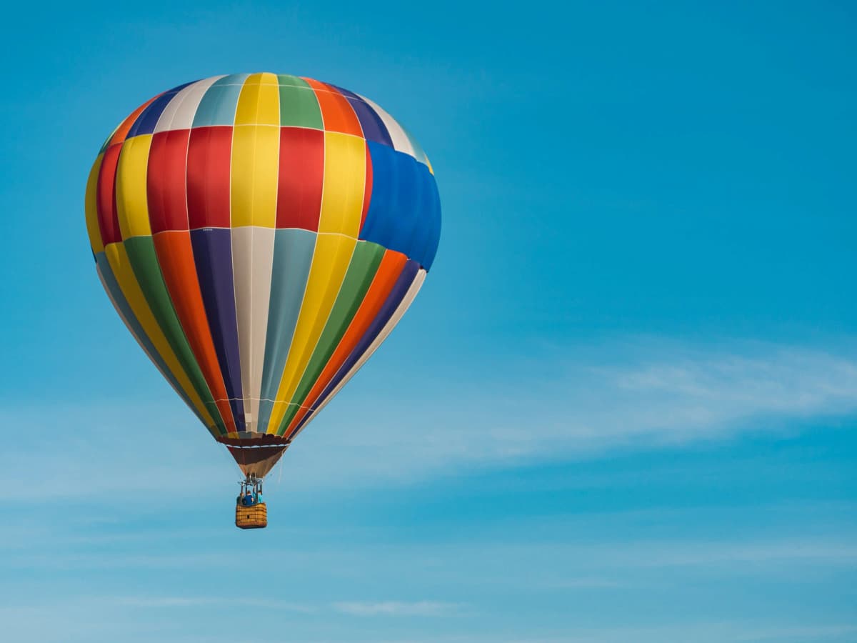 Hot air balloon flight above the Marrakech countryside