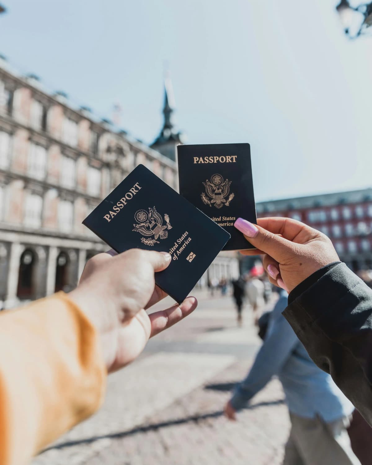 Passport on a Moroccan travel map